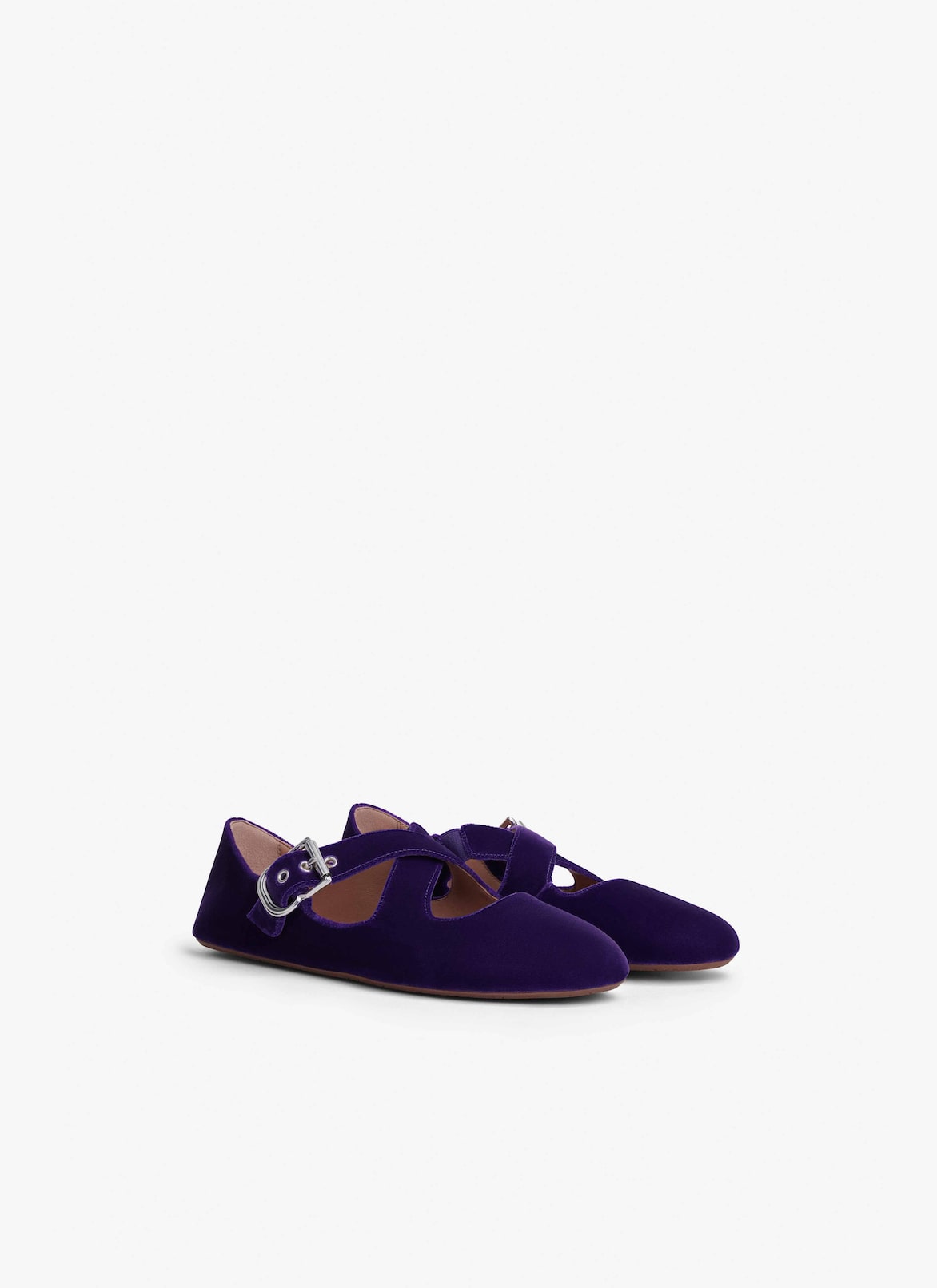 CRISS CROSS BALLET FLATS IN VELVET ALAÏA VIOLET CRISS CROSS BALLET FLATS IN VELVET